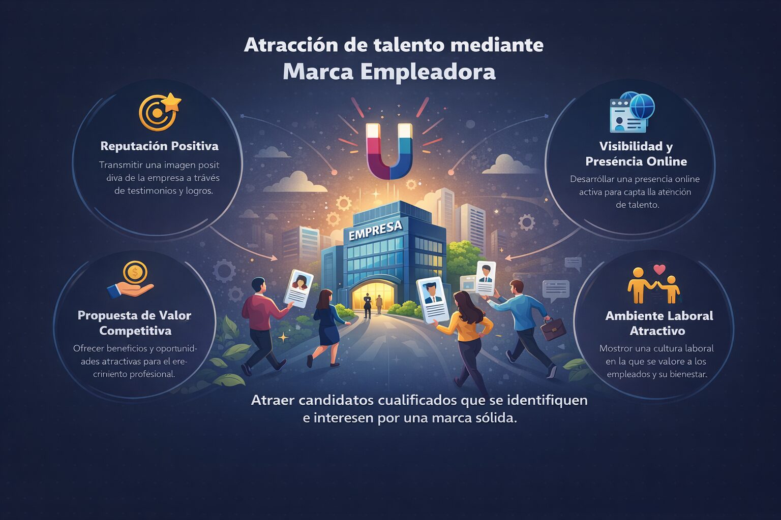 Infografía de atracción de talento mediante employer branding